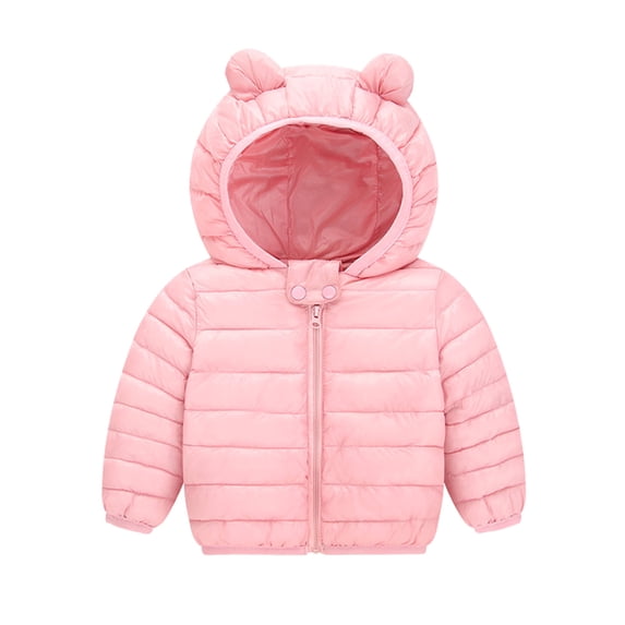 Riforla Toddler Kids Baby Girls Boys Hooded Outdoor Jacket Thick Warm Windproof Coat Pink 100