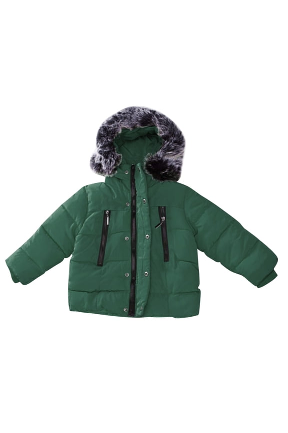 Riforla Toddler Kids Baby Girls Boys Winter Coats Thicken Collar Hoodie Down Jacket Windproof Snowsuit Clothes Outerwear Toddler Winter Coat for Boys Girls Green 120