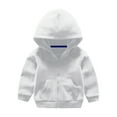 thumbnail image 1 of Riforla Toddler Kids Girls Boys Drawstring Pullover Hooded Comfortable Tops Loose Long Sleeve Blouse Soild with Pocket Sweatshirt Coat White 150, 1 of 4