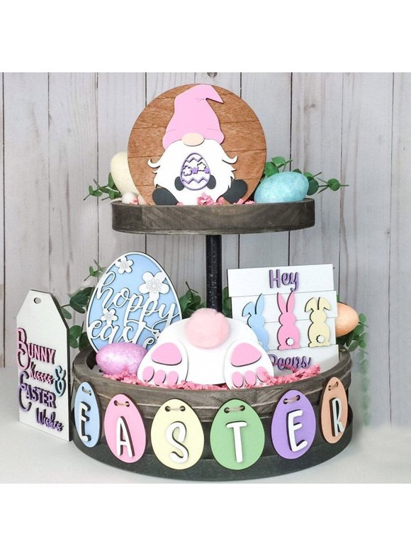 Riforla Tray Ornament Decorative Tiered Home Decoration Easter Home Decor Easter_007
