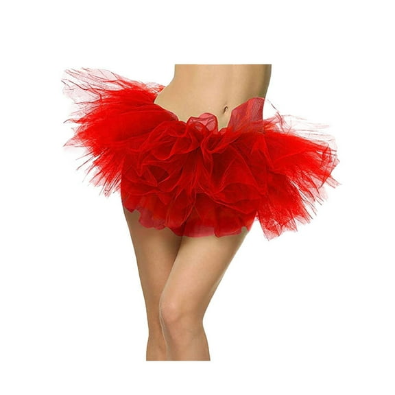 Riforla Tutu Skirt Women's Teens Classic Elastic 5 Layered Ballet Skirt 1950s Vintage Style Short Skirt RD1 One Size