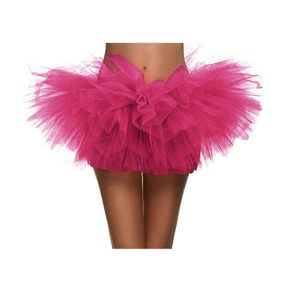 Riforla Tutu Skirt Women's Teens Classic Elastic 5 Layered Ballet Skirt 1950s Vintage Style Short Skirt RD2 One Size