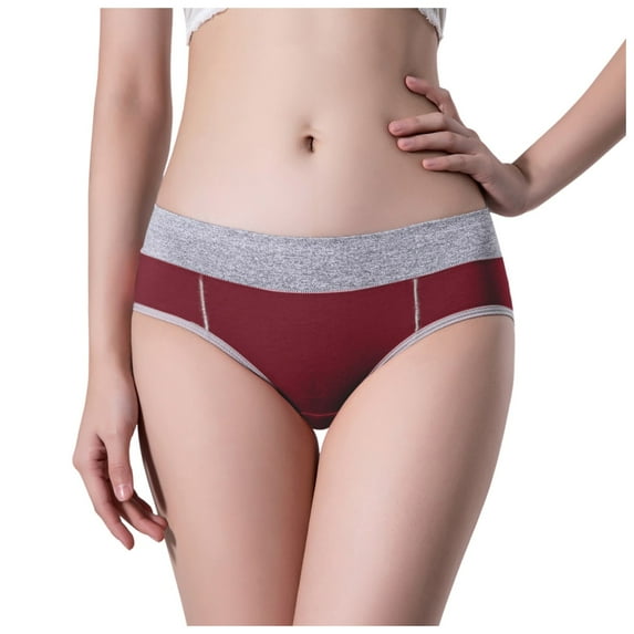 Riforla Underwear for Women Women High Waist Cotton Knickers Ladies Panties Full Coverage Briefs Underpants Plus Size Multicolor Womens Panties Brick Red XXL