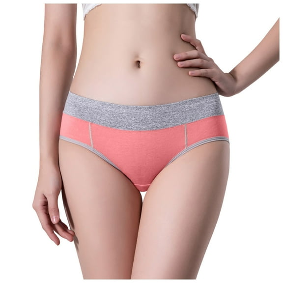 Riforla Underwear for Women Women High Waist Cotton Knickers Ladies Panties Full Coverage Briefs Underpants Plus Size Multicolor Womens Panties Light Pink M