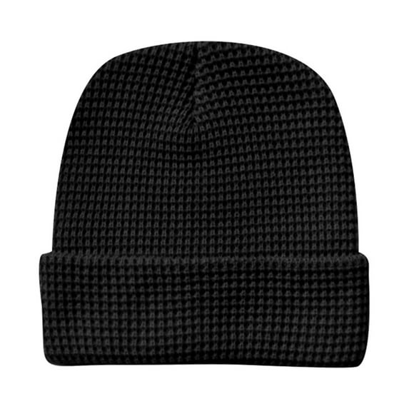 Riforla Unisex Hat Solid Color Jacquard Knit Bomber Hats Black