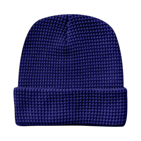 Riforla Unisex Hat Solid Color Jacquard Knit Bomber Hats Navy