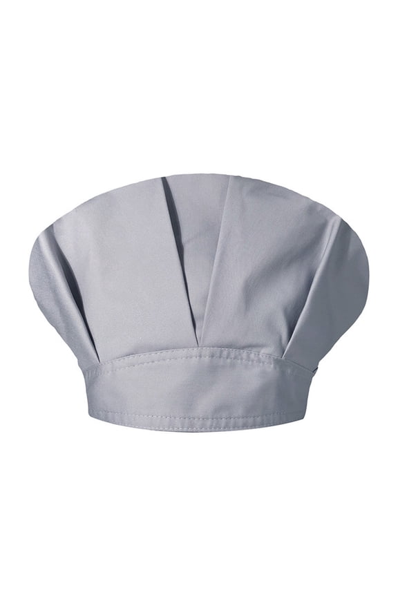 Unisex Solid Color Cap Kitchen Catering Oil Proof Chef Hat Bouffant Hat Womens Hats Grey