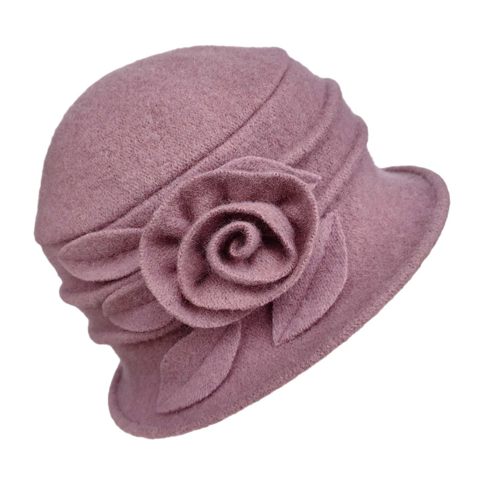 Riforla Vintage Floral Wool Cloche Hat for Women 1920s 