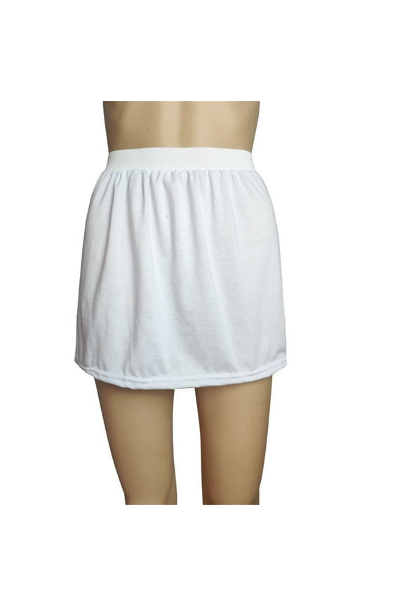 White Skirt Base Skirt Fart Curtain Folded in White Sweater with Hem Skirts for Women White L