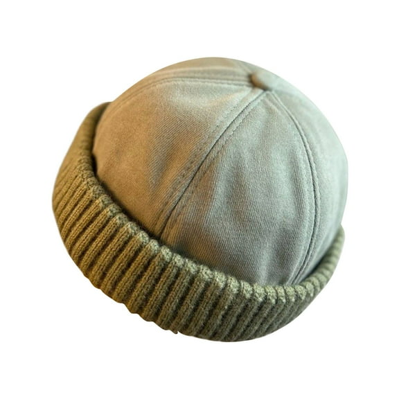 Riforla Winter Fisherman Hats Warm Knit Brimless Hat Retro Cap Adjustable Bucket Hats GN2
