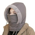 thumbnail image 1 of Riforla Winter Hood Ski Hat for Women Men Thermal Hat Cap Scarf for Cold Weather Bomber Hats Dark Gray, 1 of 5
