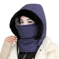 thumbnail image 1 of Riforla Winter Hood Ski Hat for Women Men Thermal Hat Cap Scarf for Cold Weather Bomber Hats Navy, 1 of 5