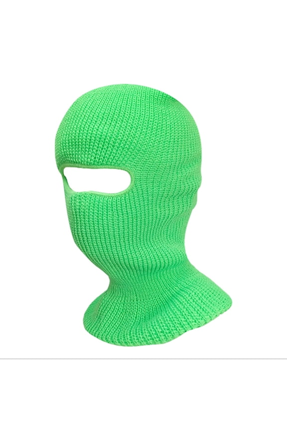 Winter Riding Winter Warm Hole Head Cover Outdoor Knitted Wool Hat Ski Hat Bomber Hats Light Green
