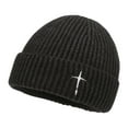 thumbnail image 1 of Riforla Winter Thick Knitted Hat for Men and Women Embroidered Design Warm and Breathable Oversized Fit Cold Weather Cap Bomber Hats Dark Gray, 1 of 3