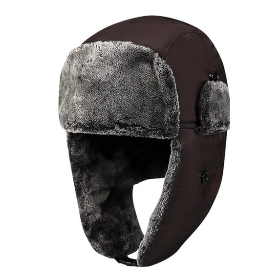 Riforla Winter Wool Ear Hat Women Warm Trapper Ushanka Cap Outdoor Ski Bomber Hats Coffee