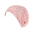 thumbnail image 1 of Riforla Women Beading Braid Lace Hat Ruffle Cancer Chemo Beanie Wrap Cap Baseball Caps Pink, 1 of 5
