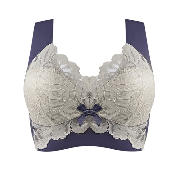 Riforla Women Casual Adjustable Breathable Top Bra Underwear Without Steel Ring Gathering and Adjusting Bra Everyday Wear Bras Blue 5L