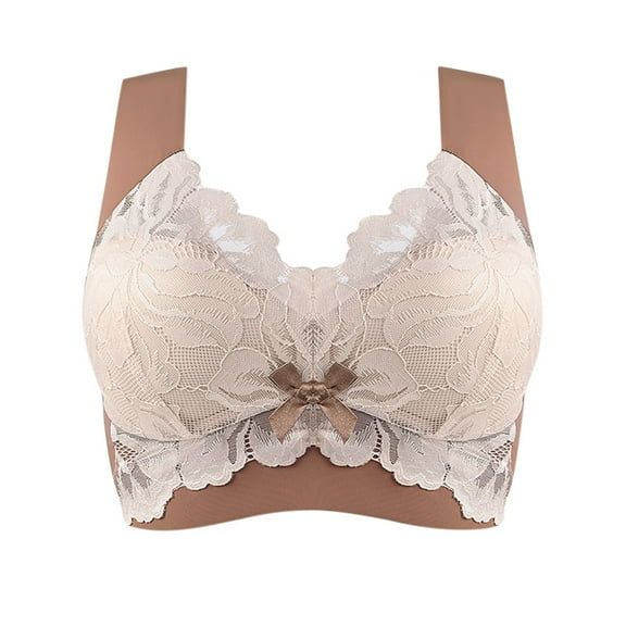 Riforla Women Casual Adjustable Breathable Top Bra Underwear Without Steel Ring Gathering and Adjusting Bra Everyday Wear Bras Khaki 2L