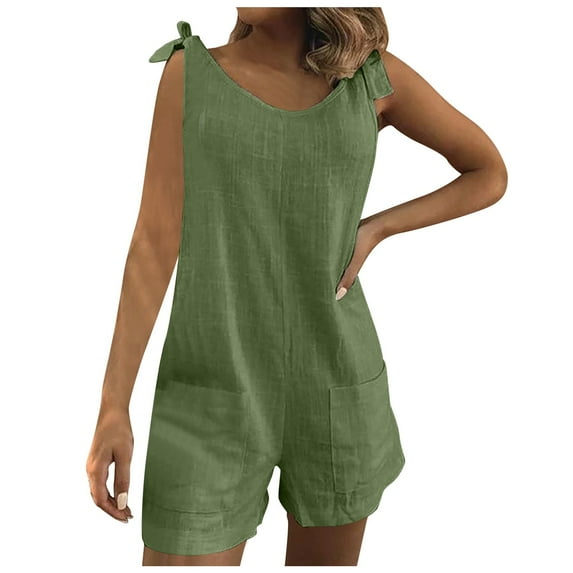 Riforla Women Casual Fashion Women's Solid Color Jumpsuit Pants Womens Summer Jumpsuits 2024 Green XXL