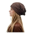 thumbnail image 1 of Riforla Women Casual Solid Winter Outdoor Hat Hood Hat Cover Knitted Hat Bomber Hats Coffee, 1 of 6