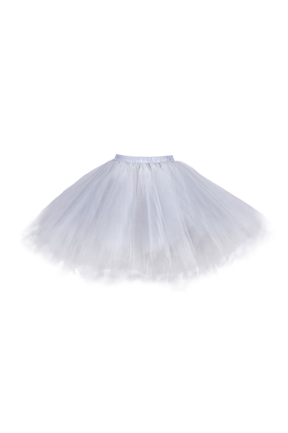 Riforla Carnival Tutu Dancing Skirt Women Christmas Dance Party Solid Color Mesh Tutu Skirt Holiday Ballet Skirt Women Grey_001 M