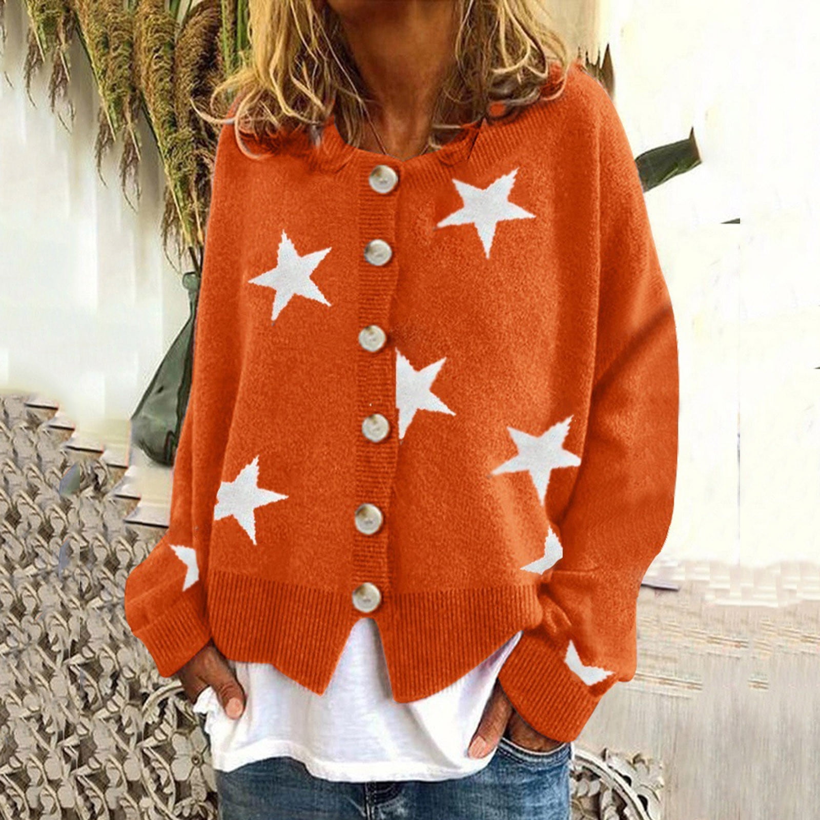 Cropped top star sweater