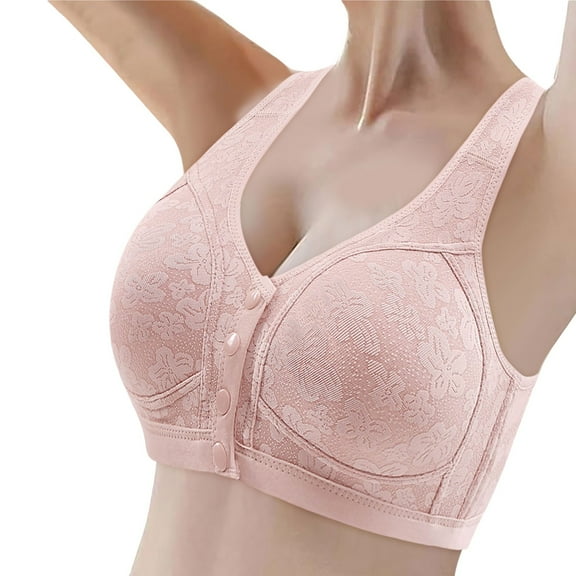 Riforla Women Fashion Casual Breathable Tube Top Bra Underwear Without Steel Ring Gathering and Adjusting Bro Bras for Older Women Light Pink 42