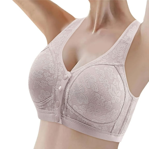 Riforla Women Fashion Casual Breathable Tube Top Bra Underwear Without Steel Ring Gathering and Adjusting Bro Bras for Older Women Light Purple 38