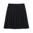 thumbnail image 1 of Riforla Women Fashion School Uniform Solid Pleated Skirt Academic Style Skirt Women's Skirts Black XXXXXL, 1 of 1