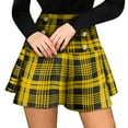 thumbnail image 1 of Ediodpoh Plaid Skirt for Women Fashion Casual Lattice Printing A-Line Mini Skirt with Button Design for Outfits Womens Skirts Yellow L, 1 of 1