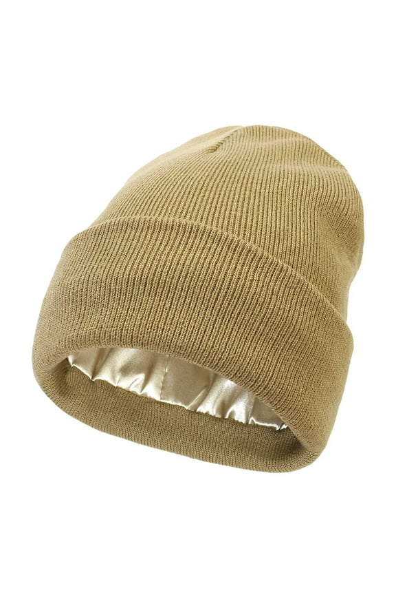 Women Fashion Solid All Autumn and Winter Knitted Warm Woolen Hat Bomber Hats Khaki