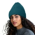 thumbnail image 1 of Riforla Women Fashion Solid All Autumn and Winter Knitted Warm Woolen Hat Bomber Hats Blue Adult, 1 of 3