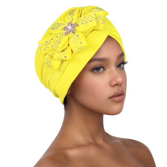 Riforla Women Hat Ruffle Cancer Chemo Turban Wrap Cap Scarf Shawl Hats for Woman YE1_003