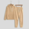 thumbnail image 1 of Riforla Women Jogger Outfit Matching Sweat Suits Long Sleeve Hooded Sweatshirt and Sweatpants 2 Piece Lounge Sets Tracksuit Khaki L, 1 of 7