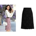thumbnail image 1 of Riforla Women Lace Skirt A-Line Hollow Out Fitness SKirt Knee Length Plus SIze Skirt Women's Skirts Black M, 1 of 2