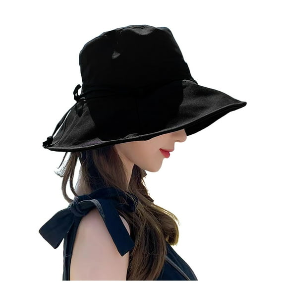 Riforla Women Large Size Casual Fashion Sun Hat Light Proof Heat Insulating Breathable Sun Hat Summer Hats Black