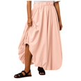thumbnail image 1 of Riforla Women Maxi Bubble Skirt Elastic Waist Aline Long Puff Skirt Ruffle Hem Balloon Skirts Womens Skirts Light Pink L, 1 of 7