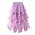 thumbnail image 1 of Riforla Women Mesh Solid Skirt A Line Color Waist Long Skirt High Skirt Womens Skirts Light Purple One Size, 1 of 5
