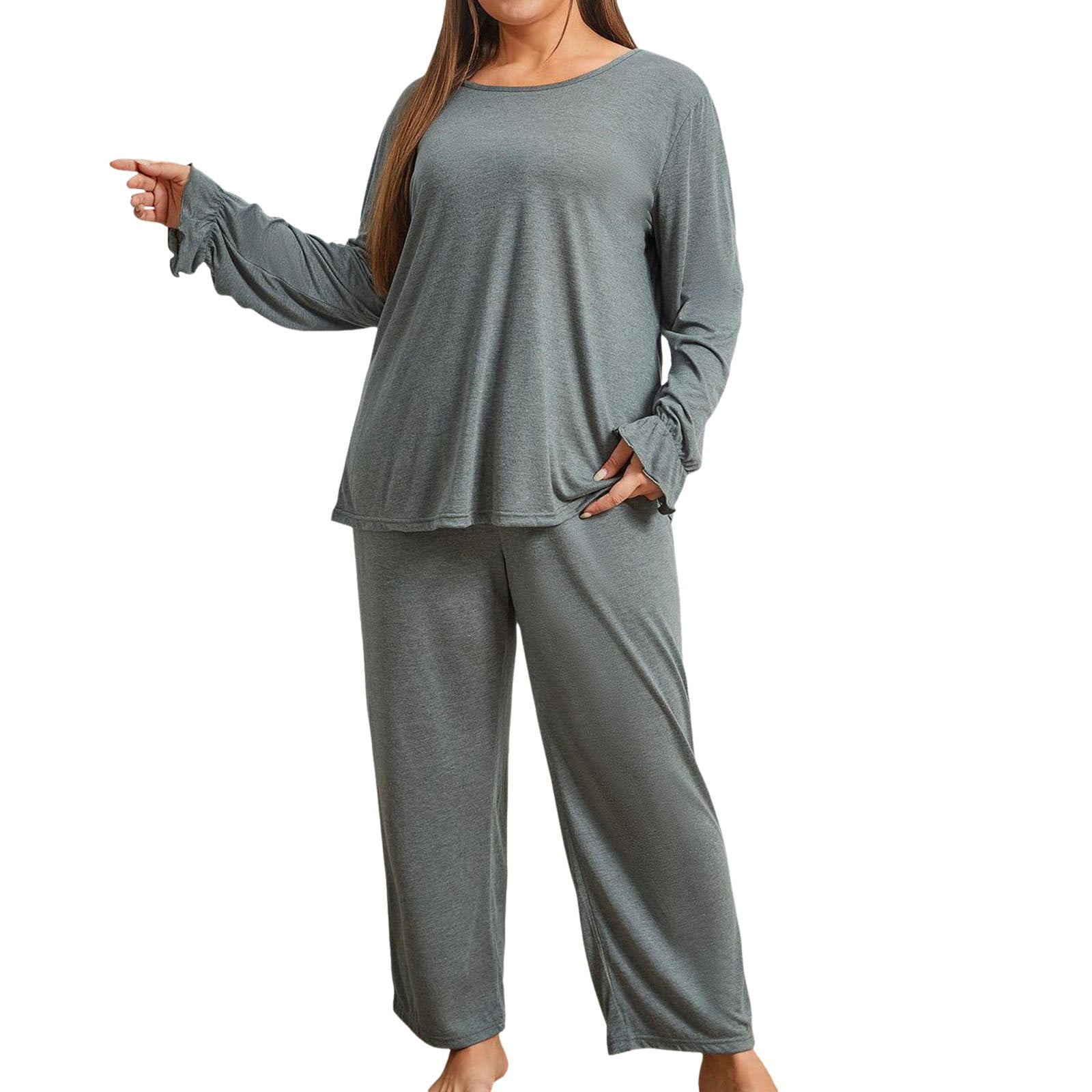 Riforla Women Pajama Pajama Set Plus Size Girls Pajama Set Fashion ...