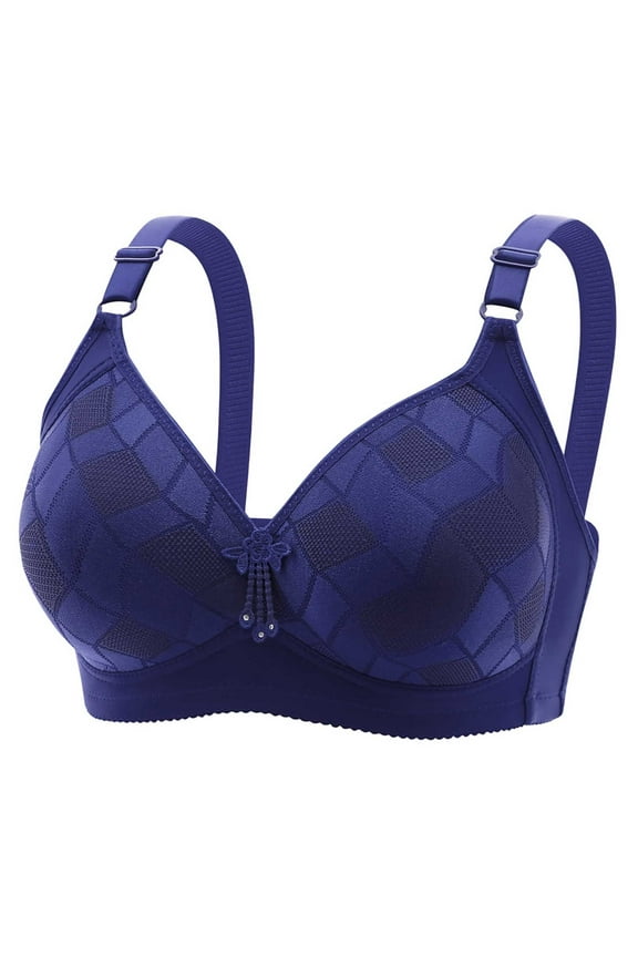 Riforla Women Seamless Lift up Plus Size Bra Full Cup Push up Bra with No Underwire Retraction and Sag Bra Cover Women Bras Blue 48