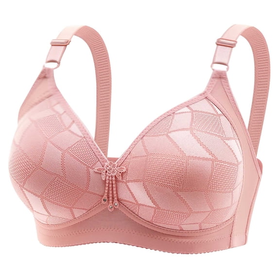 Riforla Women Seamless Lift up Plus Size Bra Full Cup Push up Bra with No Underwire Retraction and Sag Bra Cover Women Bras Light Pink 46