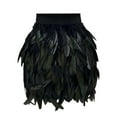 thumbnail image 1 of Riforla Women Sexy Elastic Waist Feather Party Skirt Black Skirts for Women Trendy Black M, 1 of 3