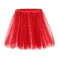 thumbnail image 1 of Ediodpoh Tutu Dancing Skirt Women's Star Sequins 3 Layer Mesh Ballet Dance Puffy Skirt for Stage Performance Ballet Skirt Women Red One Size, 1 of 8