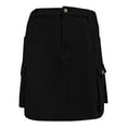thumbnail image 1 of Riforla Women Skirt Soft Hugging Denim Skirt Elastic Waist Cargo Pocket Denim Skirt Skirt Skirts for Women Black XXL, 1 of 6