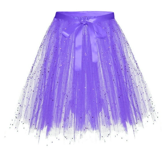 Ediodpoh Carnival Tutu Skirts for Women Fashion Solid Color Lace up Bow Puffy Skirt Handmade with Detachable Belt Women's Skirts Light Purple_001 S