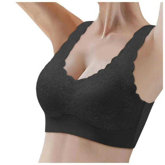 Riforla Women Solid Maternity Open Button Breastfeeding Bra Pulls up Sag Feeding Comfort Thin Bra Womens Bras Black XXXL