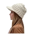 thumbnail image 1 of Riforla Women Solid Winter Outdoor Hat Peaked Cap Cover Knitted Hat Bomber Hats Beige, 1 of 5