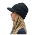thumbnail image 1 of Riforla Women Solid Winter Outdoor Hat Peaked Cap Cover Knitted Hat Bomber Hats Black, 1 of 5