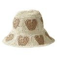 thumbnail image 1 of Riforla Women Straw Sun Hat Floral Woven Crochet Bucket Hat Accessories Beach Hat Hand Woven Boho Foldable Cap （4） Womens Hats Beige_002, 1 of 3