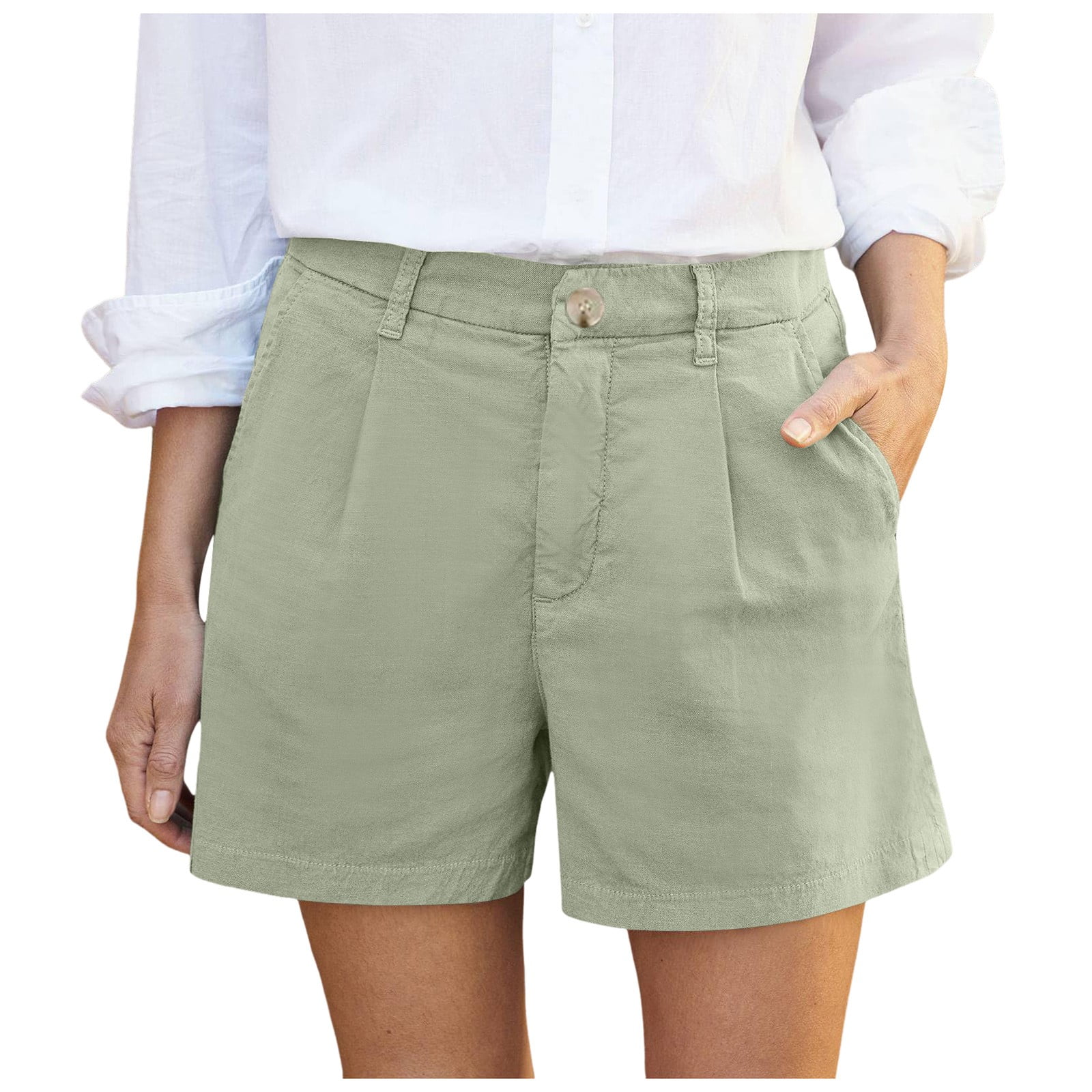ショートパンツ PHILOSOPHY Women Shorts Burmudas 03070739 0081 Beige OJSFQUFP Womens Shorts Tummy Control Khaki Women Summer